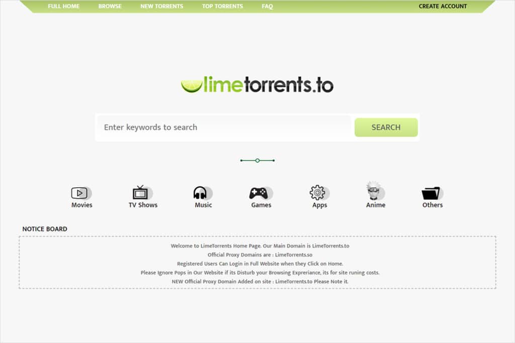 LimeTorrents最新网址